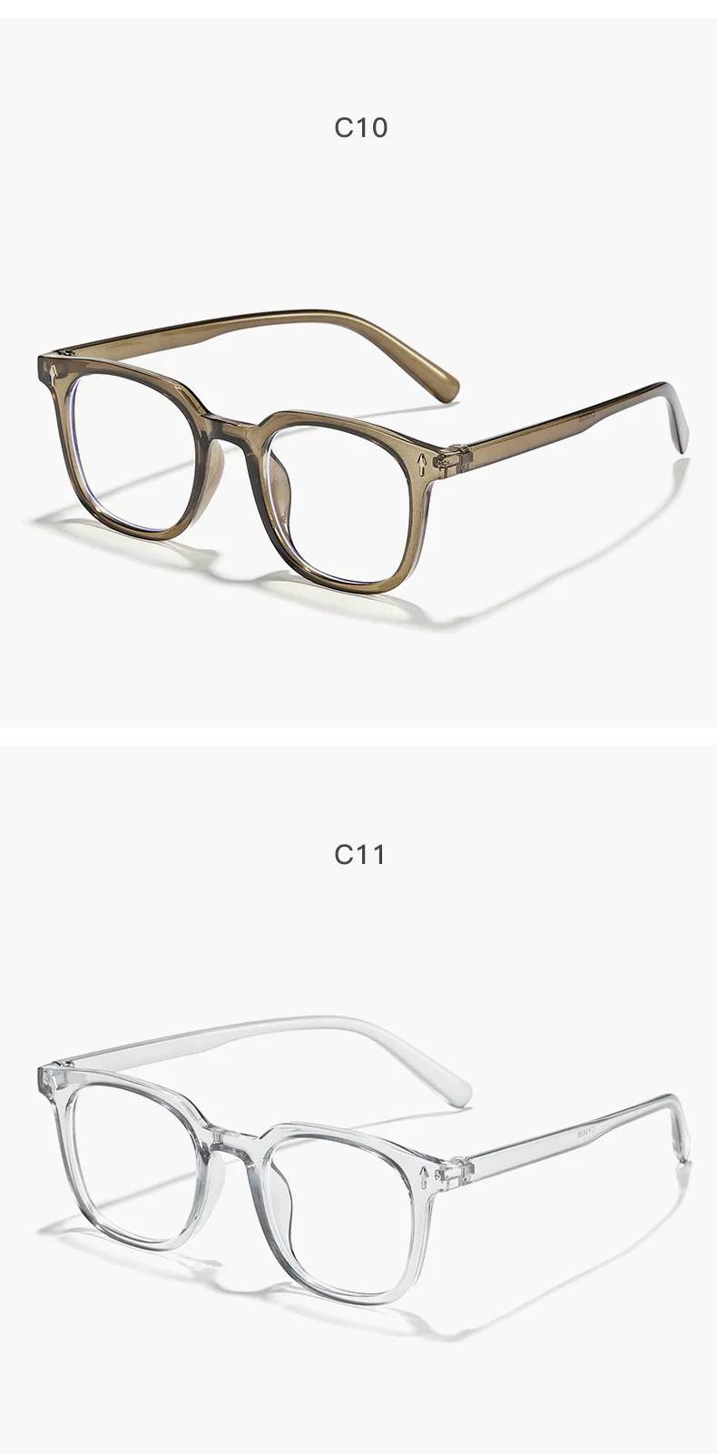 Neue Vintage-Sonnenbrille mit quadratischem Rahmen für Damen und Herren, Markendesigner, schwarz, Anti-Bulue-Brille – Detail 14