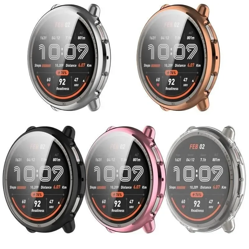 

For Amazfit Active2 Active 2 TPU Plating Case Protective Screen Protector Cover Bumper Full Cover Anti-Scratch TMOWUK