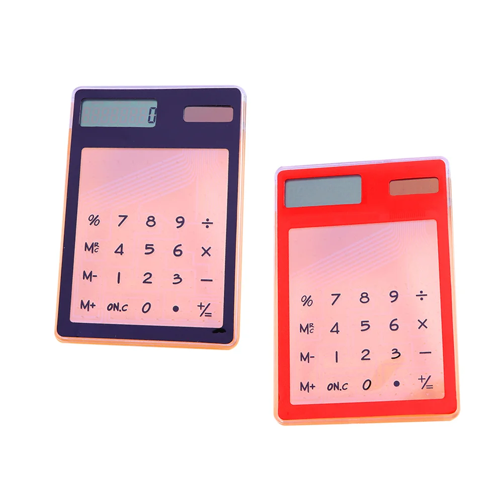 

2Pcs Solar Energy Calculator Ultra Thin Touch Screen Portable Mini Calculator for Students Home Office Use Calculators