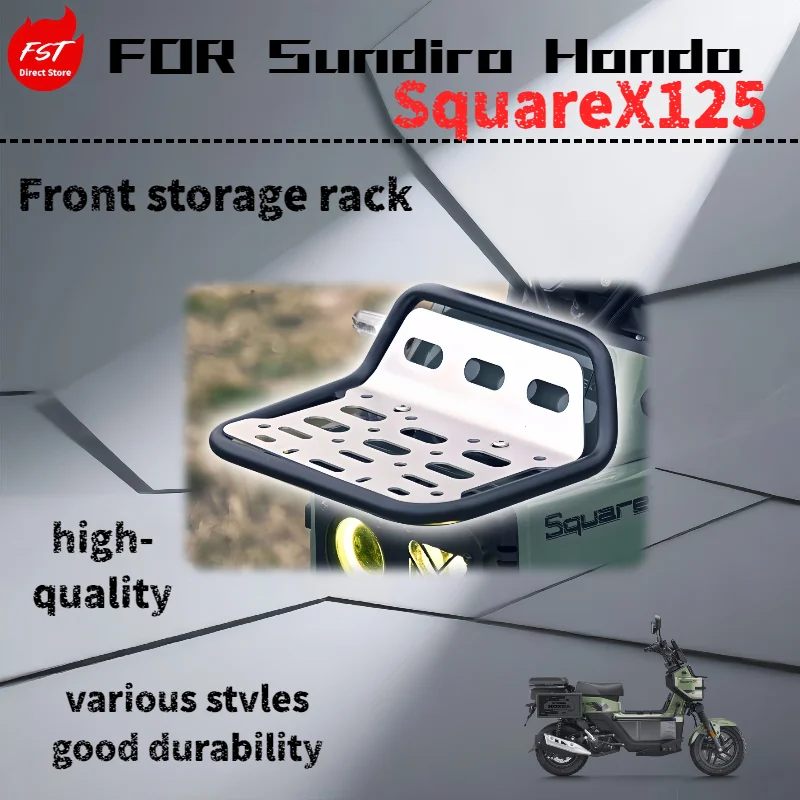 

For Sundiro Honda Square X125 stainless steel front rack/headrest accessory.