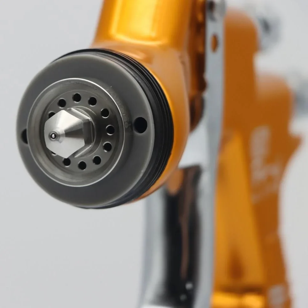 Tpaitlss Car Spray Gun GTl Pro Painting Gun TE20/T110 1.3mm/1.8mm Nozzle Glod with Mixing 600ml Cup Water Based Air Spray Gun image 4