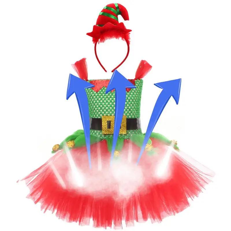 Elf Costume For Kids Baby Girls Holiday Christmas Dress Kids Elf Costume For Girls Dress Up Party Cosplay Dress Festive Suits