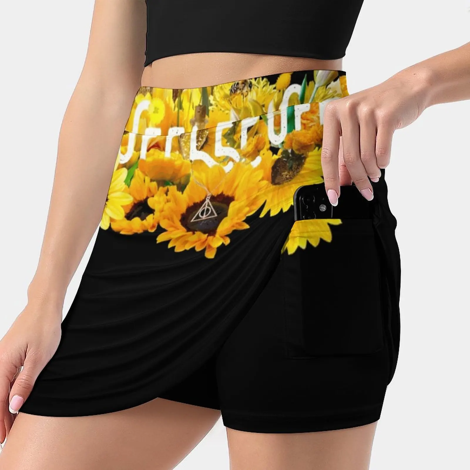 Helgas Sunflowers Women Tennis Skirts Golf Badminton Pantskirt Sports Phone Pocket Skort House Pride Magic Witch Wizard