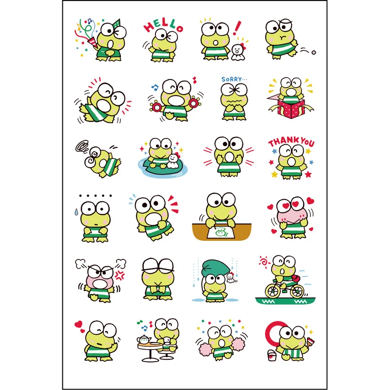 4pcs Cartoon Cute Keroppi Hand Account Stickers Mobile Computer Album Diary Stickers