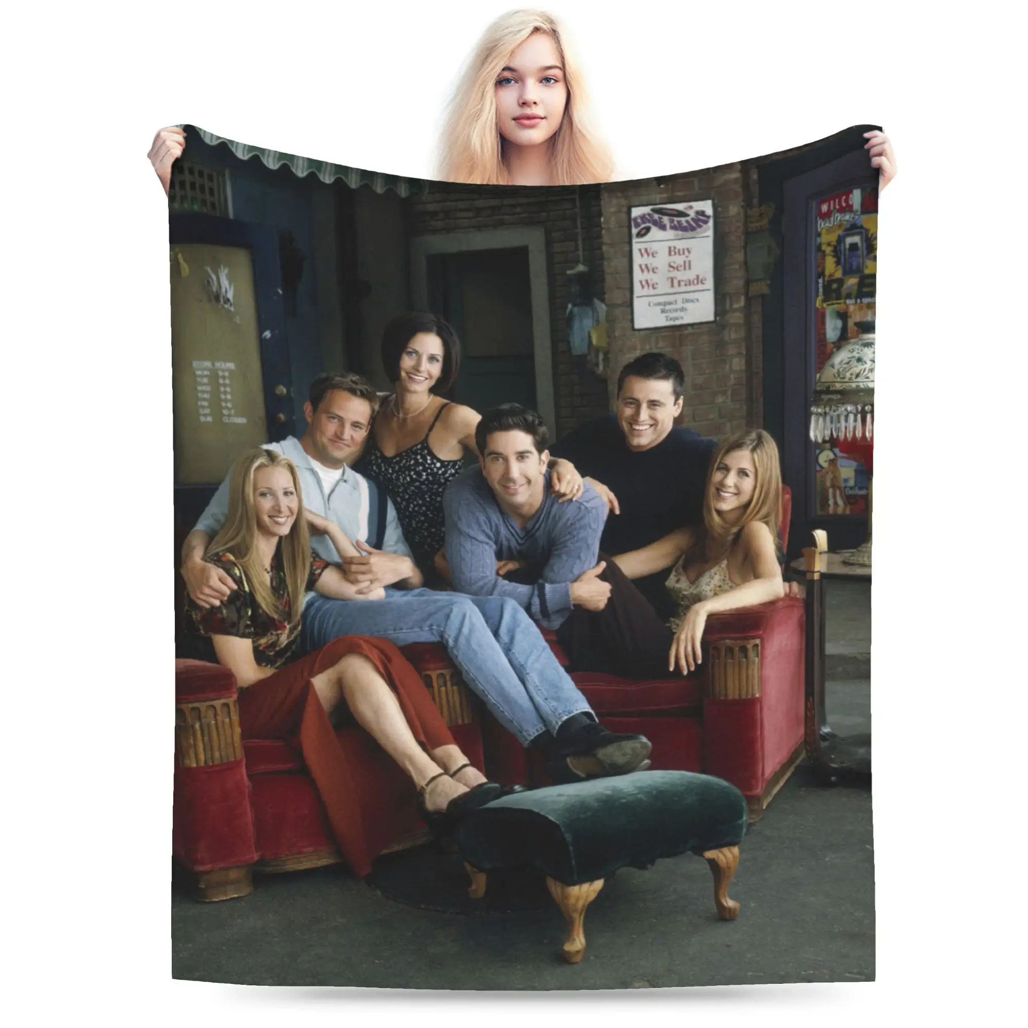 

Одеяла для ТВ-шоу «Друзья», фланелевые многофункциональные ультра-мягкие пледы с принтом для кровати, уличное плюшевое тонкое одеяло