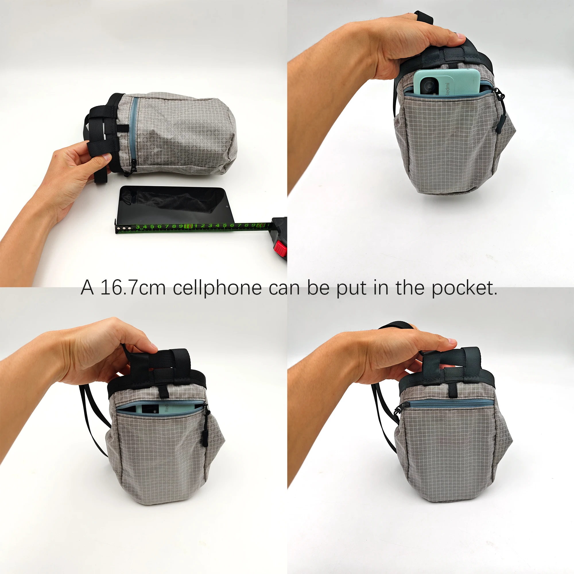 2026 Klettern Kreide Tasche Outdoor Bouldern Trocken Magnesium Pulver Taille Tasche Klettern Ausrüstung Lagerung Tasche UHMWPE Stoff – Detail 7