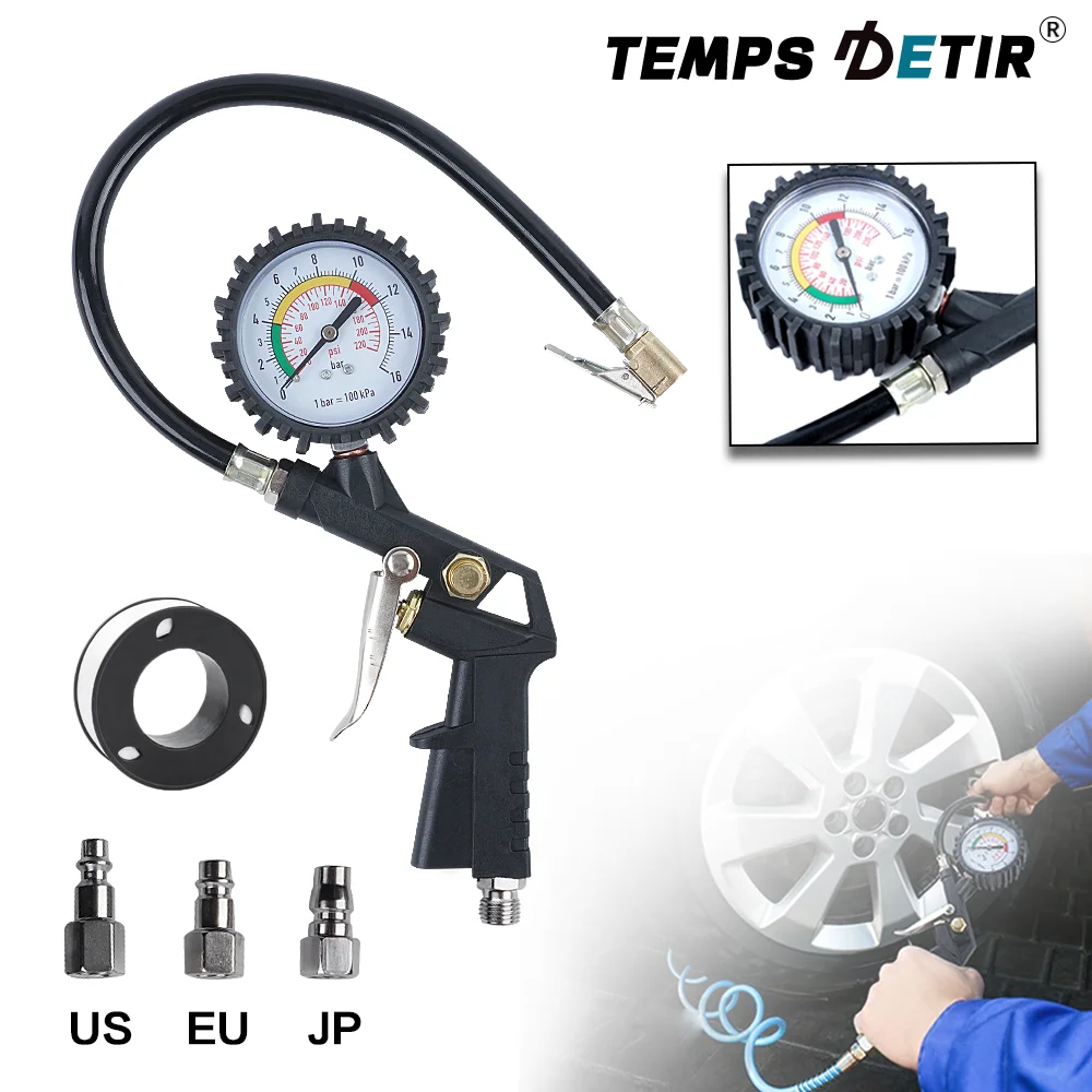 

Пистолет для измерения давления в шинах, высокоточный инструмент для измерения давления в шинах, инструмент для ремонта шин, аксессуары для воздушных насосов, может накачивать/спускать шины