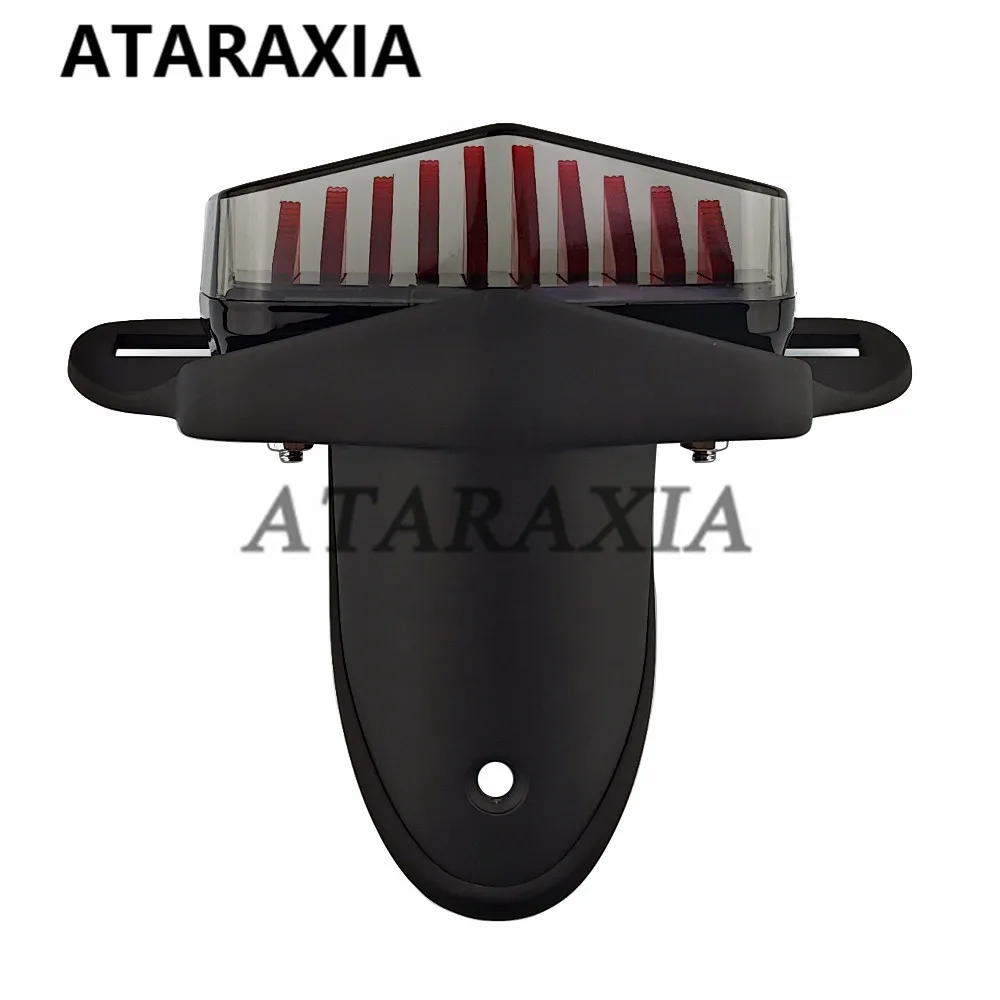 LED الضوء الخلفي دراجة نارية الذيل ضوء لمبة خلفية الفرامل وقف الضوء ل هارلي الدراجات مقهى المتسابق بوبر المروحية ث/لوحة ترخيص مصباح #6