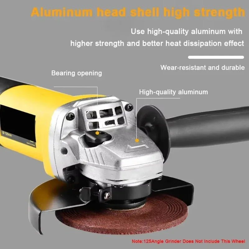 

【Best-selling】125mm Electric Angle Grinder 1050w 11000RPM 6-Varile Speed Power Tool Diy Grinding Machine For Grinding Cutting M