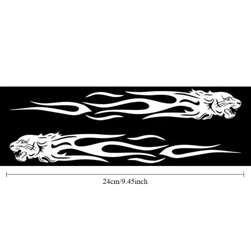 Stylish Tiger Flame Totem Motorcycle Sticker,24cm PVC Waterproof UV-Resistant for Car,Motorcycle Decor