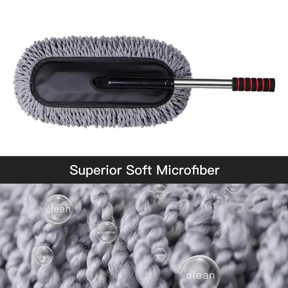 Superfine Fiber Car Duster Retractable Microfiber Car Dust Mop Home Cleaning Dust Removal Brushes Towels