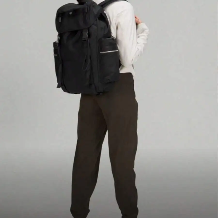 25L Sporty Casual Nylon Backpack Unisex Black