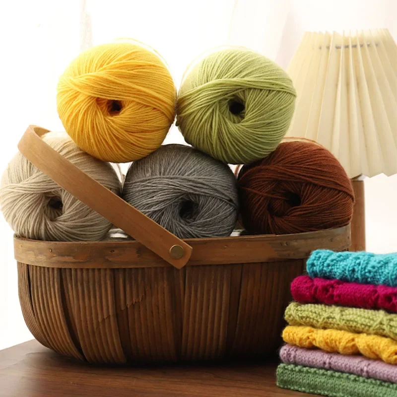 100% Wool Cashmere Yarn Hand-knitted Thread Yarn Ball Cardigan Hat Sweater 100% Wool Soft Thread Weaving Knitting Yarns 50g