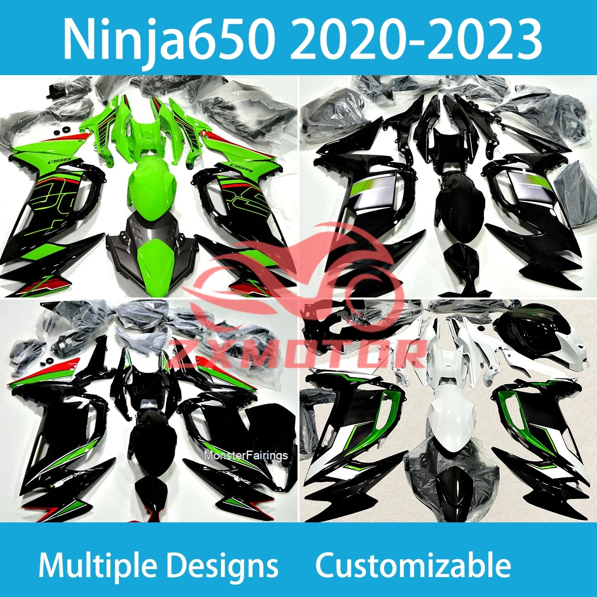 

Motorcycle Fairings for Ninja 650 2020 2021 2022 2023 Prime Bodywork Fairing Kit ER-6F 20-23 New