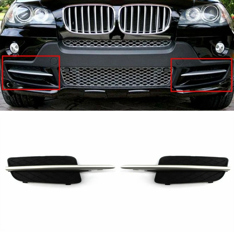 Shark Gills Side Fender Vent Stickers With Front Bumper Lower Grille Cover Trim,For BMW X5 E70 E71 07-10,F15 F85 14-17