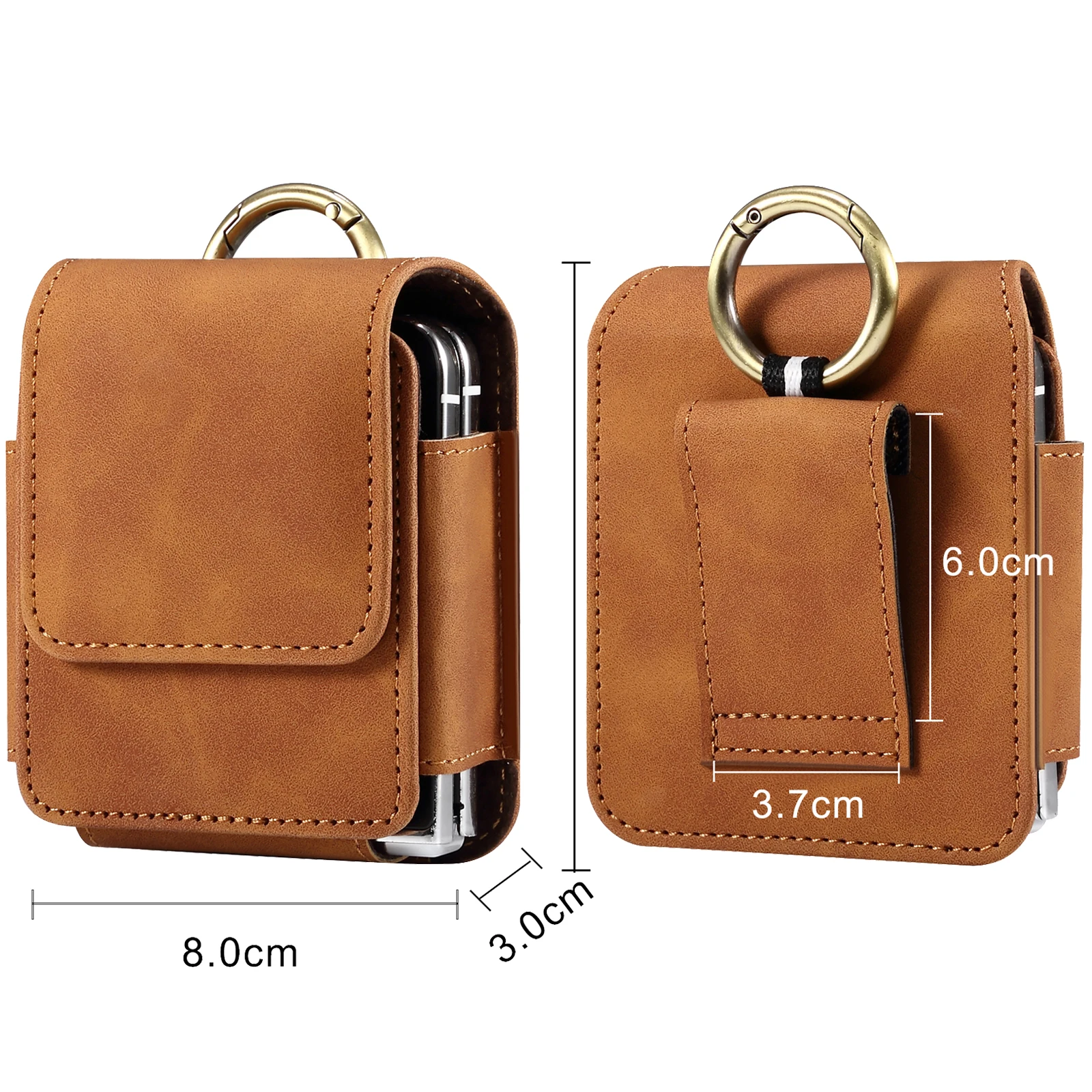 Waist Bag Belt Clip Leather Case For Samsung Galaxy Z Flip 5 4 3 5G Find N3 N2 Cover Fashion Holster Men WaistBelt Pouch Pocket