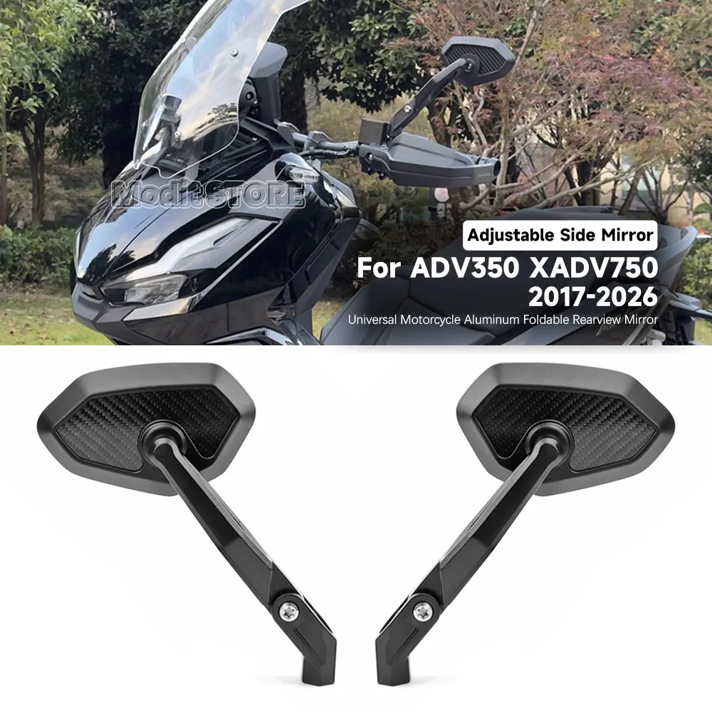 Motorrad Aluminium Klappbarer Rückspiegel Abenteuer Verstellbarer Seitenspiegel für Honda ADV350 ADV 350 XADV750 2017-2025 2026
