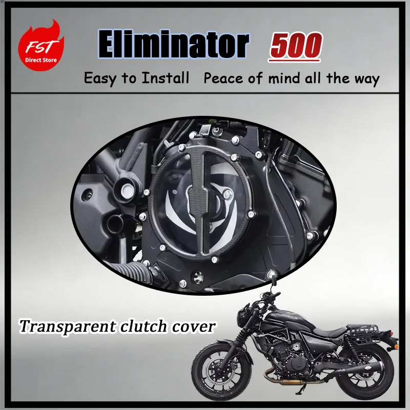 

Прозрачная боковая крышка сцепления для Eliminator 500, винтажный декоративный защитный кожух двигателя, аксессуар с прямой установкой на болтах