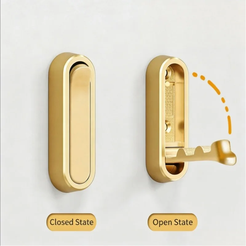 1/5 Pcs Invisible Folding Hook Hat Hook Wall Mounted Entrance Door Shoe Cabinet Wardrobe No Drilling Hanging Hook Single Hook