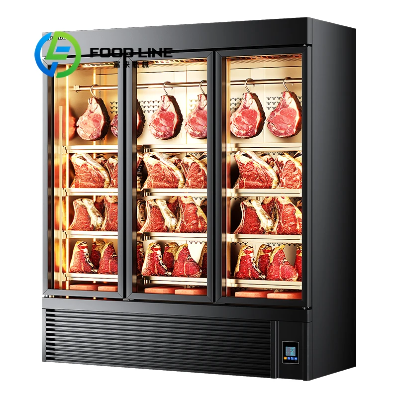 

Customize Commercial Beef Aging Cabinet Dry Aged Meat Refrigerator Stainless Steel Temperature Humidity Control for Restaurants