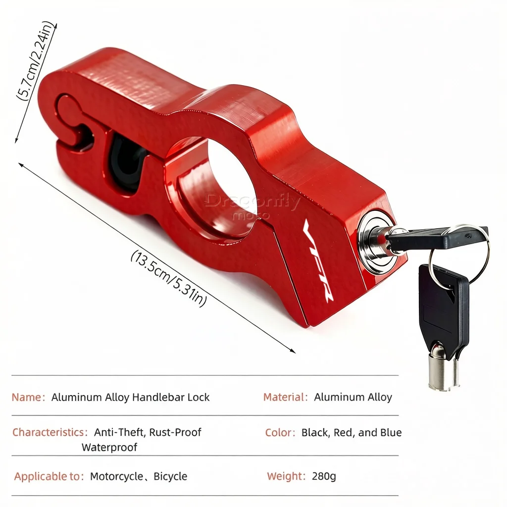 For HONDA VFR 800 1200x VFR750 VFR800X VFR800F VFR1200x Motorcycle & Bicycle Handlebar Lock Heavy Duty Steel Anti-Theft Lock