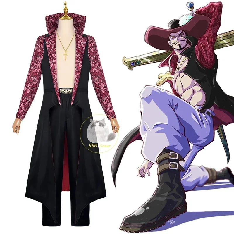 Kostum Cosplay Bilibili Anime Dracule Mihawk Seragam Jas Hujan Pria Dewasa Setelan Karnaval Halloween;8'm6,