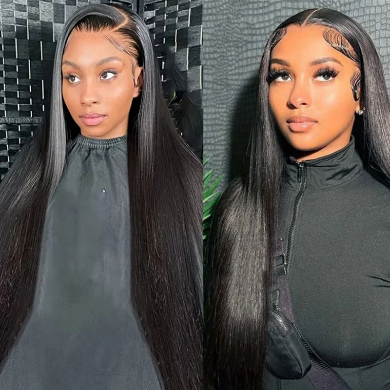 

Парик с кружевной передней частью 13x6 13x4, из натуральных человеческих волос, 30 дюймов, идеально прямые, с прозрачным кружевом, парик из натуральных волос, плотность 200% 180%, черный