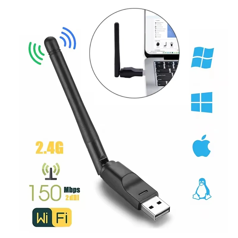 150MBPS Mini USB Wifi Adapter 802.11 B/g/n Wi-fi Receiver Stable Internet Connection For PC Laptops Windows Notebook Accessories