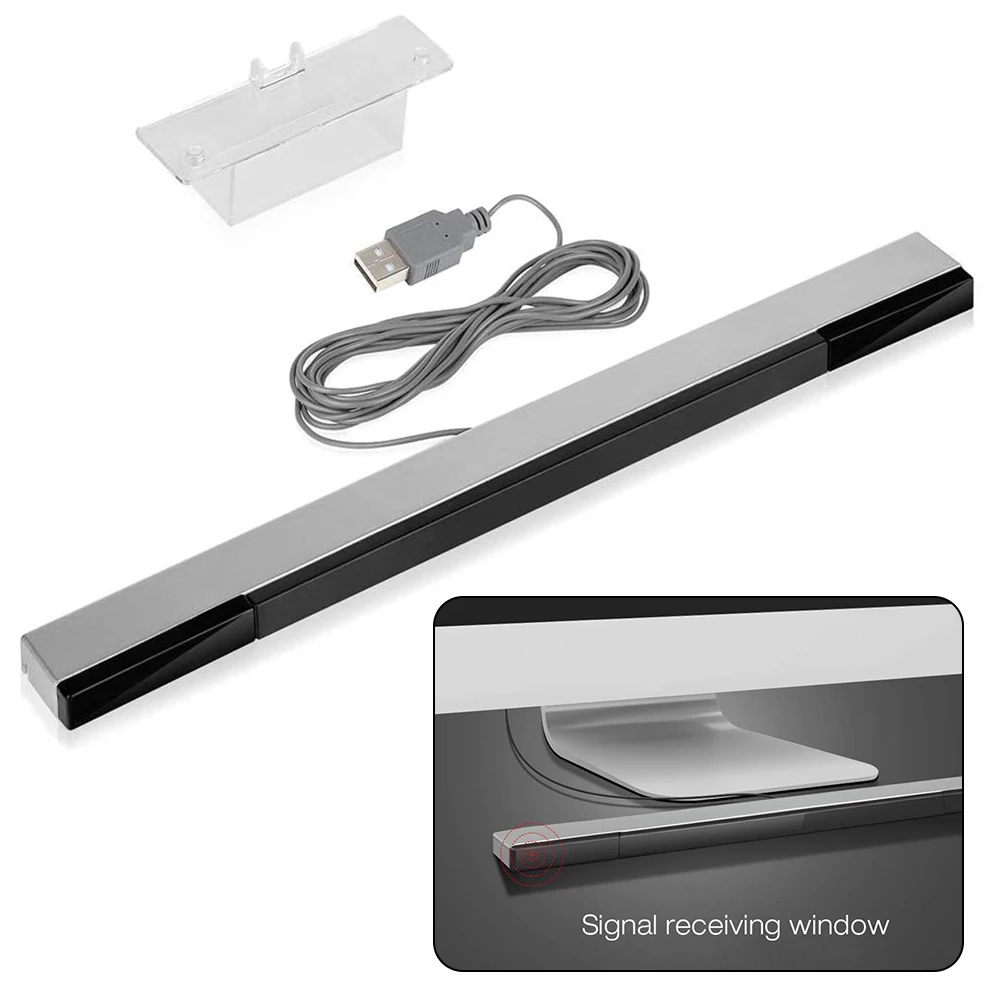 

Remote Wired Infrared Receiver USB Wired Infrared Ray IR Sensor Bar Remote Motion Sensor Receiver For N S Wii For Wii U PC Stand