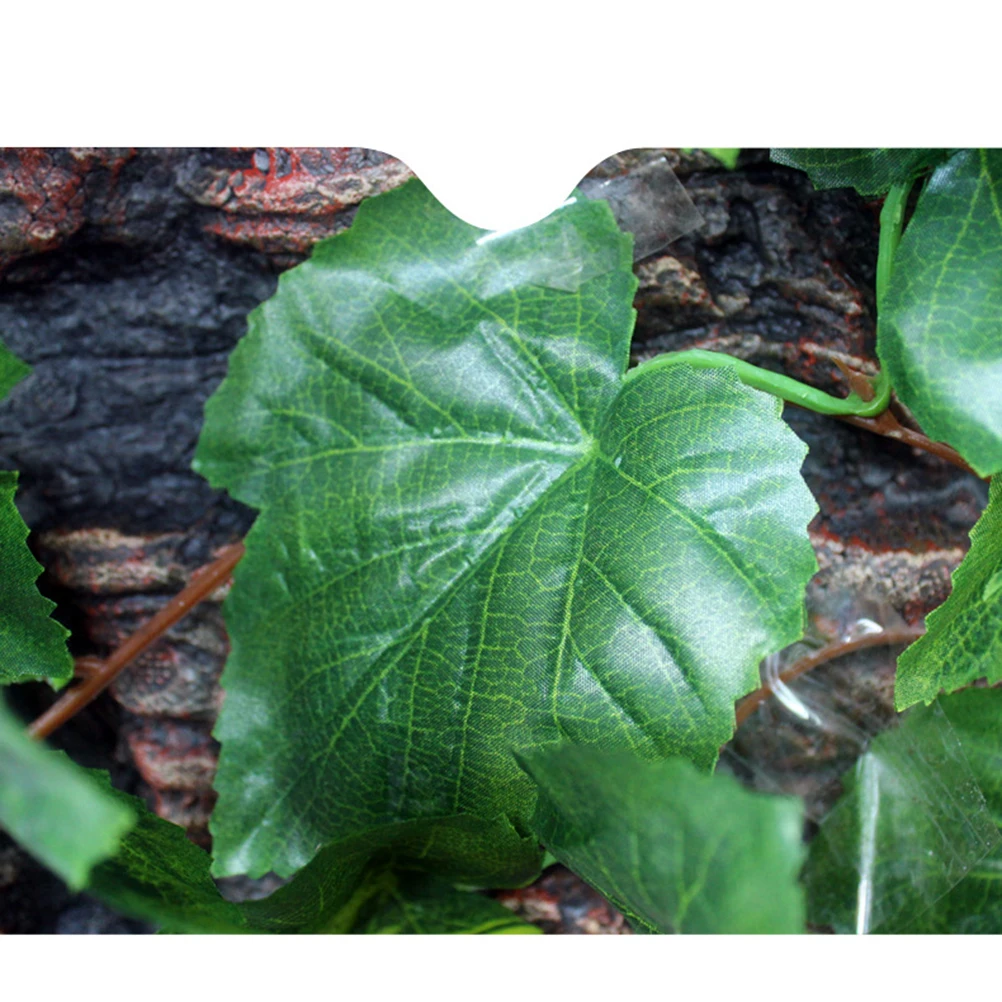 

250Cm Artificial Vine with Realistic Grape Leaves for Terrarium Reptile Decor Home Vivarium Decoration Lifelike Greenery Foliage