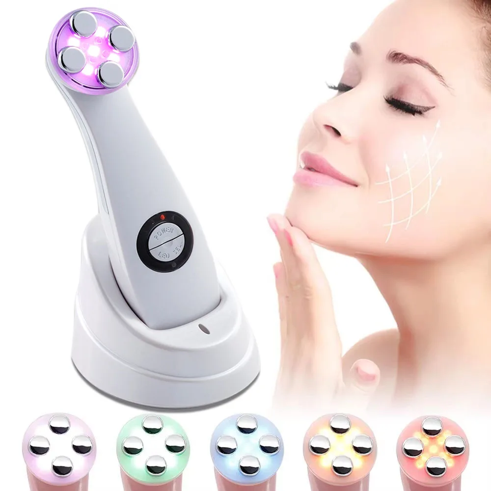 Mesoterapia electroporación RF radiofrecuencia máquina de rejuvenecimiento Facial LED fotones cuidado de la piel estiramiento Facial apretar masajeador