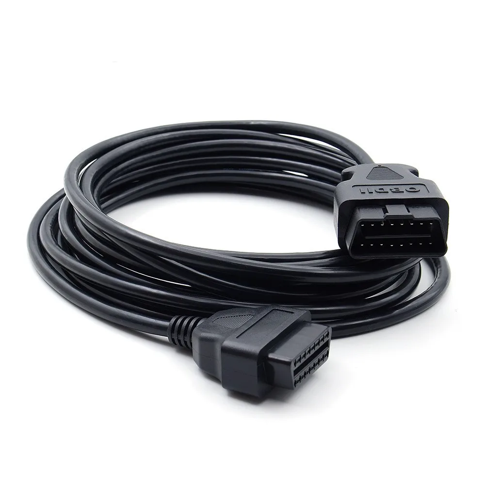 5 Meter Length Car OBD Extension Cord Male Convert to Female 16 Core 5M OBD2 16pin Connector Diagnosis Power Connection Cable