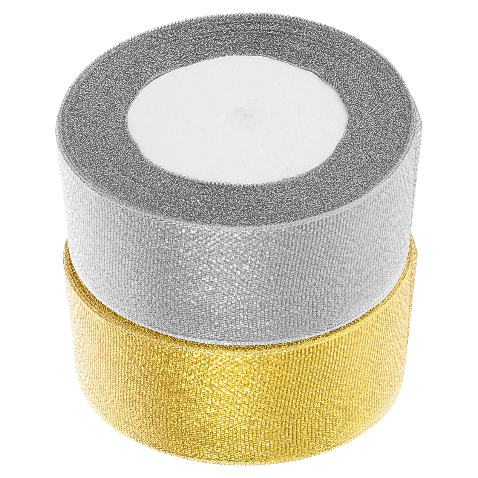 

2pcs 22M Gold Silver Onion 12mm Wide Metallic Glitter Ribbon DIY Craft Bows Holiday Gift Wrapping Polyester Ribbon Roll