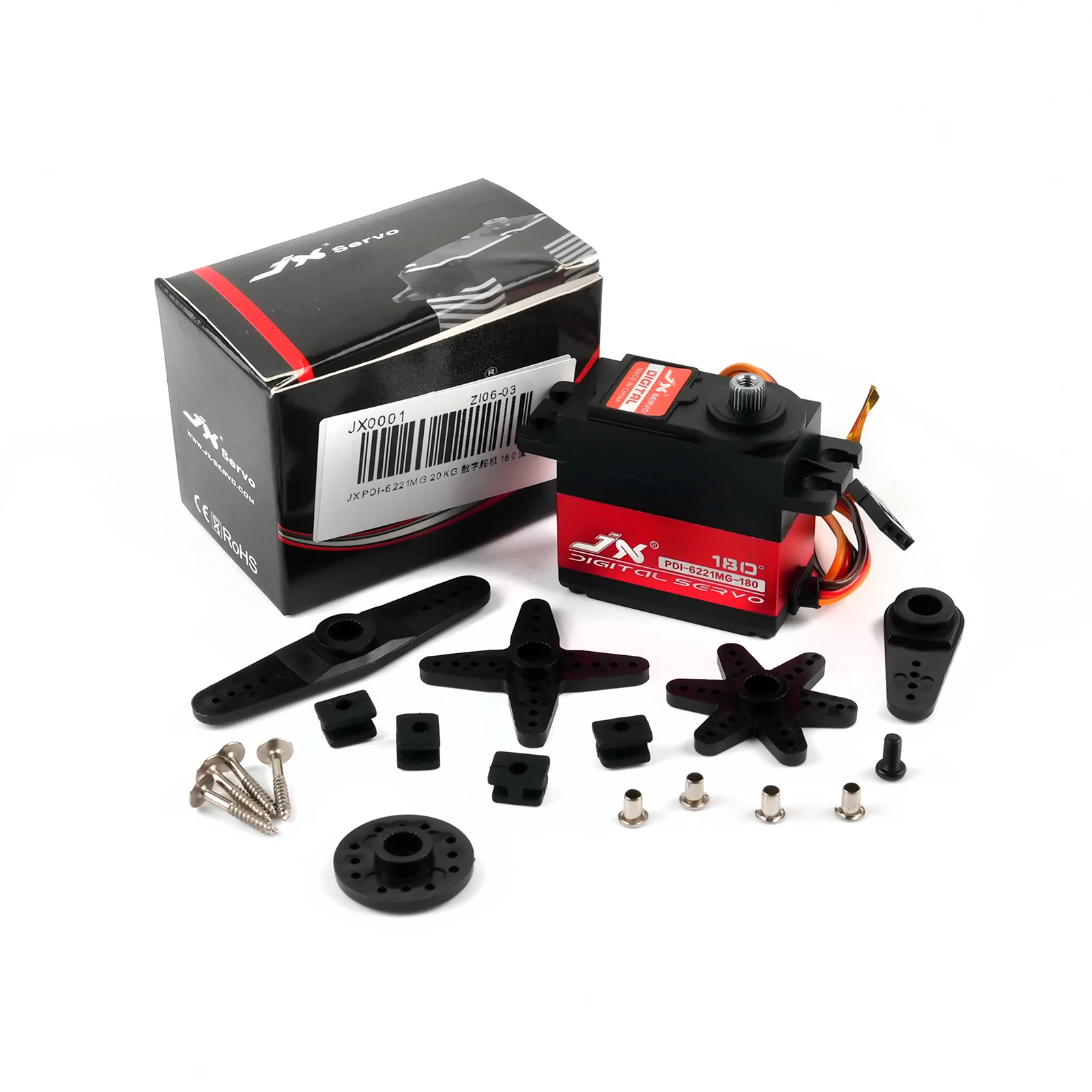 20KG Coppia elevata Digitale RC Servo Metal Gear Coreless Motore Impermeabile per 1/10 1/8 Auto Crawler Buggy Modelli di Elicotteri JX