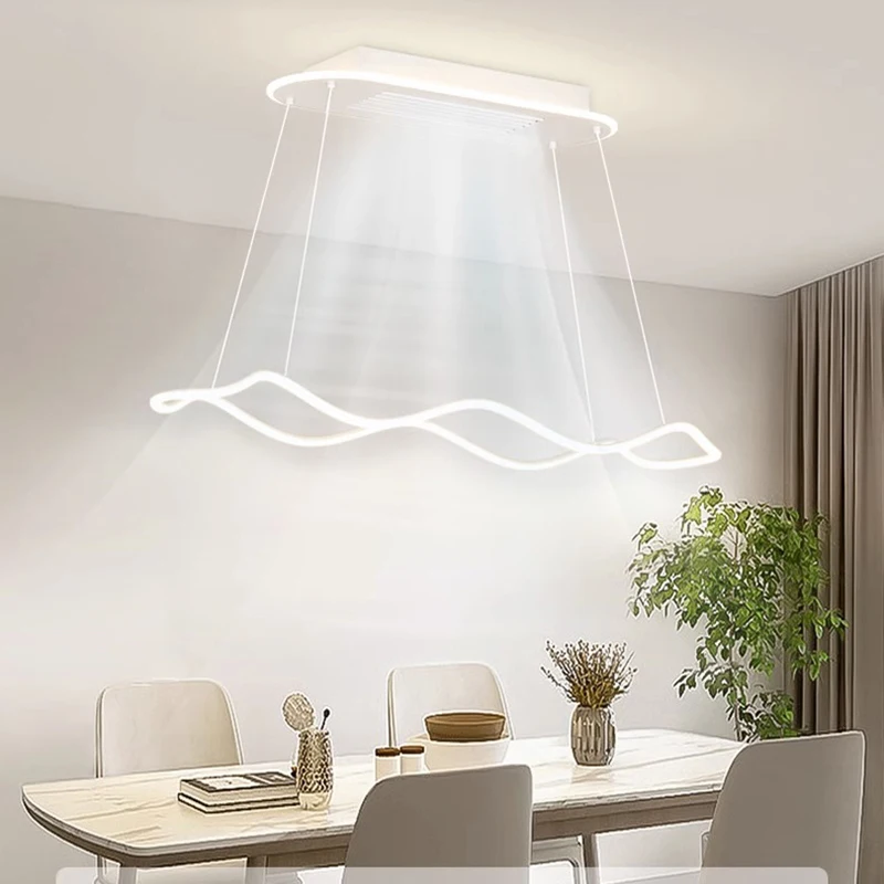 Modern white ceiling fan lights for living room Chandeliers for dining room Pendant lamp hanging ceiling lights with led lights