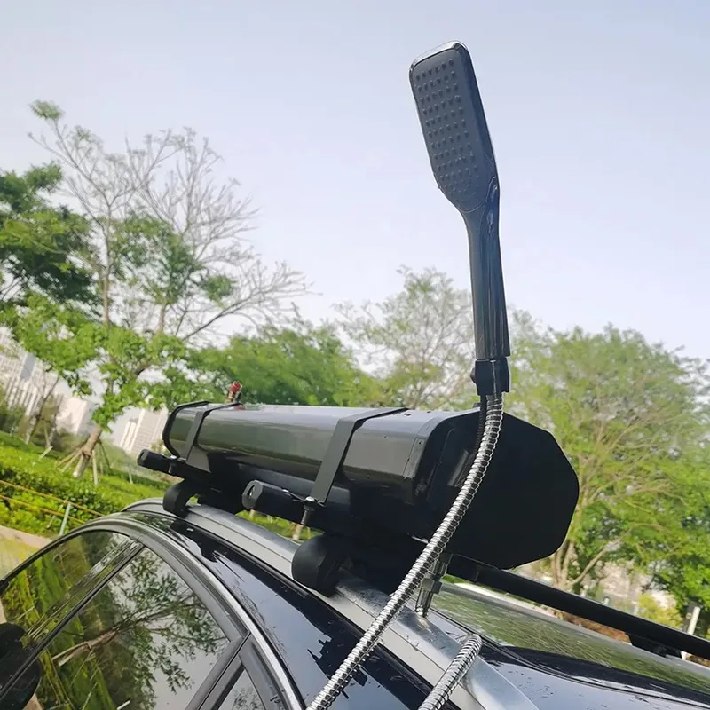 Tanque de chuveiro de teto de carro resistente a UV, chuveiro solar de acampamento, caminhão de PVC