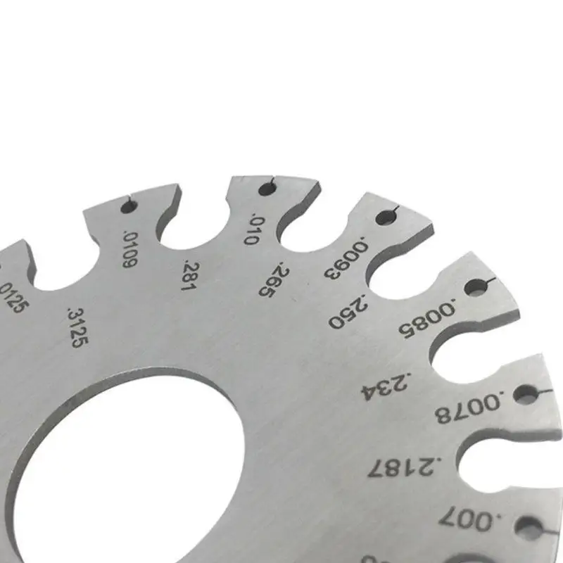 652F الفولاذ المقاوم للصدأ 0-36 جولة AWG SWG سلك قياس سمك ورقة قياس قطر المعادن الماكنة قياس لوحة حاكم #3