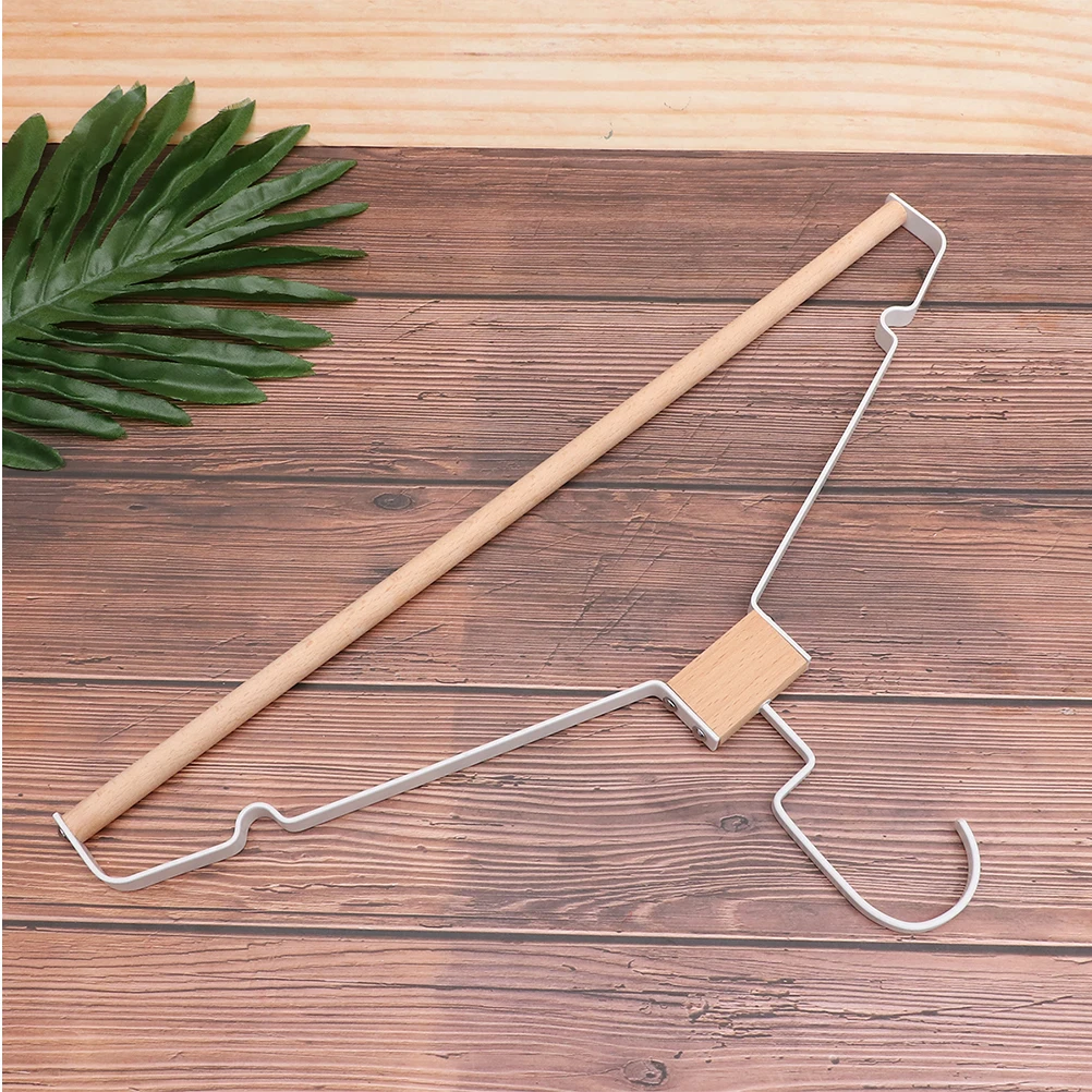 

Metal Wooden Clothes Hanger Anti-Slip Thickened Rack Rotatable Design For Sleeveless Dress Tank Top Home Laundry
