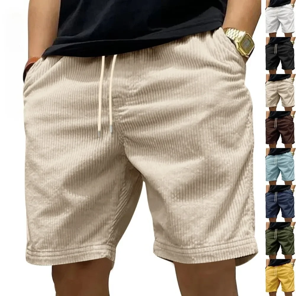

Summer American Ins Trend Retro Corduroy Fashion Men's Outdoor Sports Home Casual Shorts Heavy Tooling Shorts Men