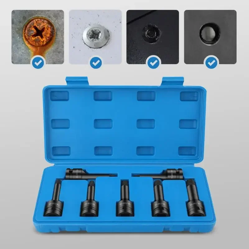 Tools Damaged Remover Manual 1/2'' Demolition Screw Inch Broken 3/8'' Power Easy Extractor Set Electric