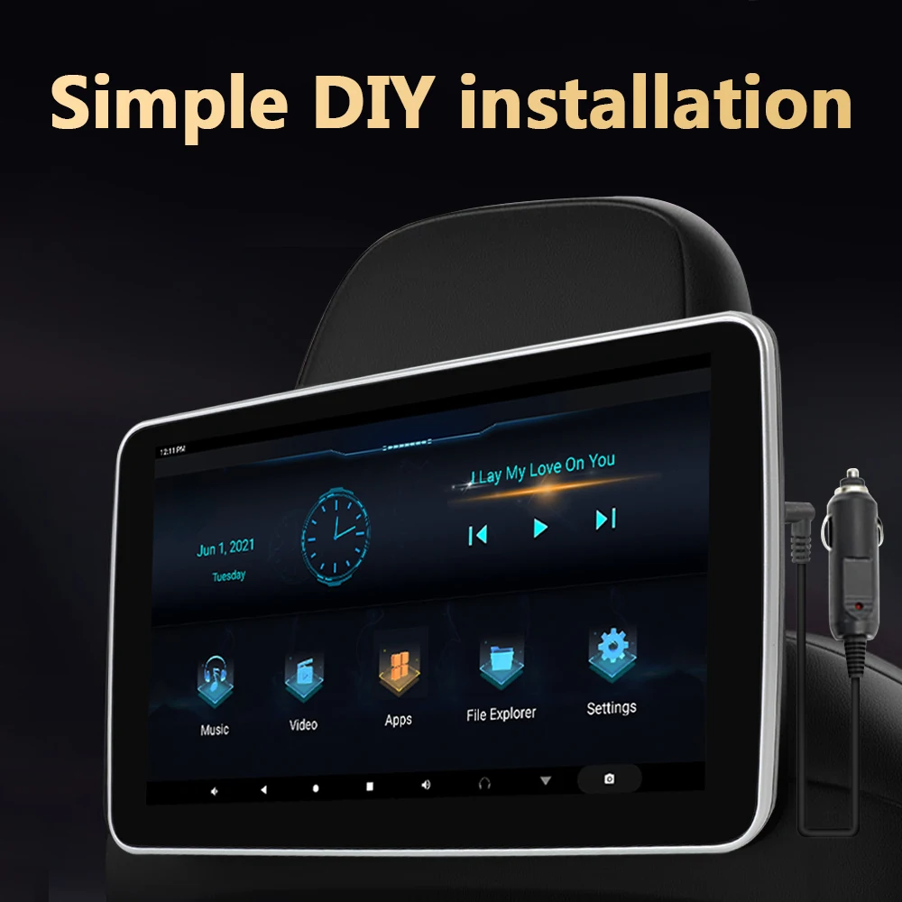 10.1 Inch 2+32G Auto Radio Touch Screen Tablet Android 9.0 Car Monitor Headrest Entertainment 4K Player HDMI Input And Output