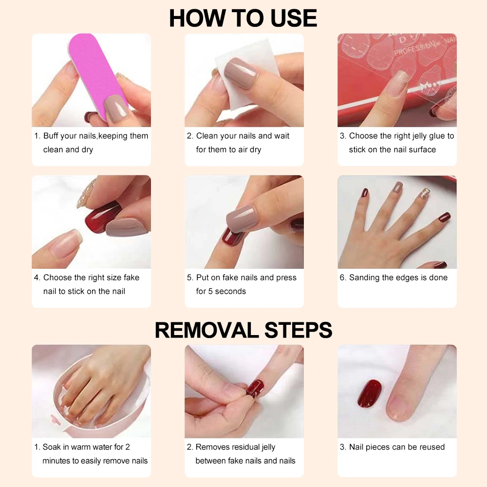 10pcs Dark Tone Press-On Manicure with Metal Accents Short Round Burgundy Rhinestones Cat Eye Press On Nails Colorful Fake Nails view 3