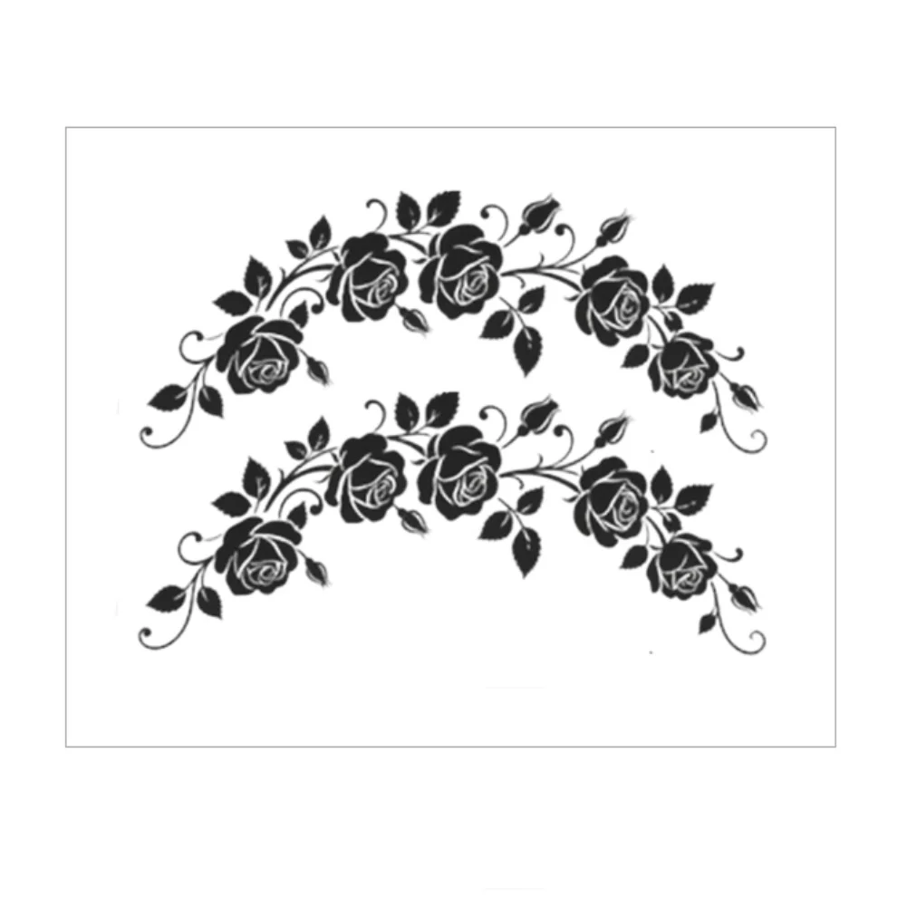 Black Vine Decorative PVC Sticker for Bathroom Mirror Use Flat Aesthetic Design Compatible with Humid Indoor Conditions