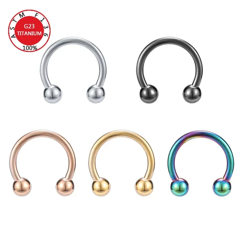 1pc/5pc G23 Titanium Nose Rings Piercing Studs Labret Master Earrings Septum Hoops Unisex Women Punk Cool Body Jewelry