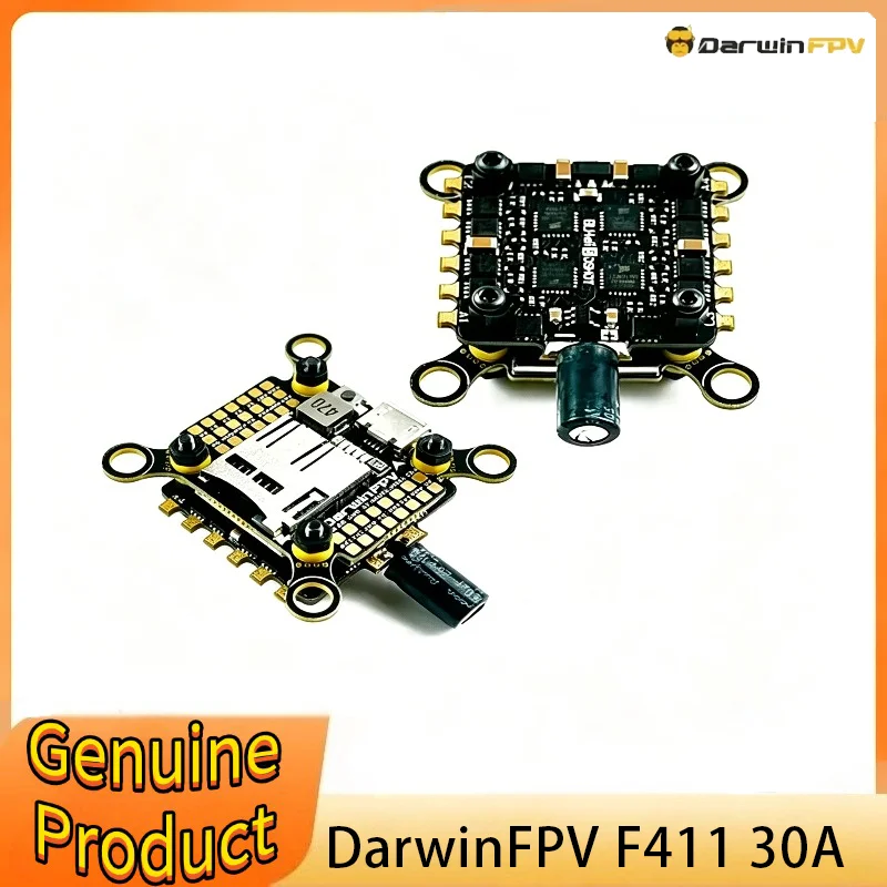 

DarwinFPV F411 Stack 3-4S F411 FC MPU6500 4in1 30A ESC Bluejay Surports Dshot600.Oneshot125 Cineape 25 Quadcopter
