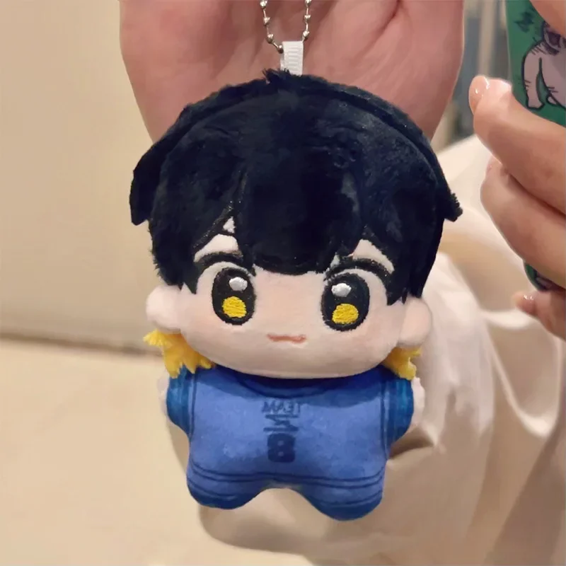 Isagi Bachira Plush Toy Keychain para crianças, pingente de mochila Anime Blue Lock, boneca de pelúcia fofa, coleção de presentes 10cm