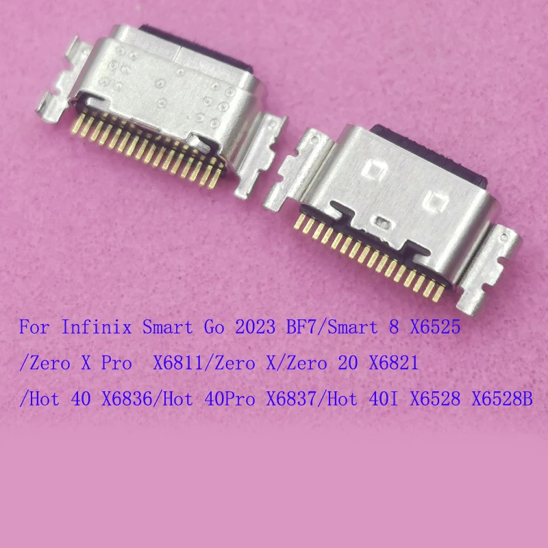 10-100Pcs Usb Charging Charger Dock Plug Connector For Infinix Smart 8 Go 2023 Zero X Pro 20 Hot 40 40Pro 40I X6528 X6837 X6821