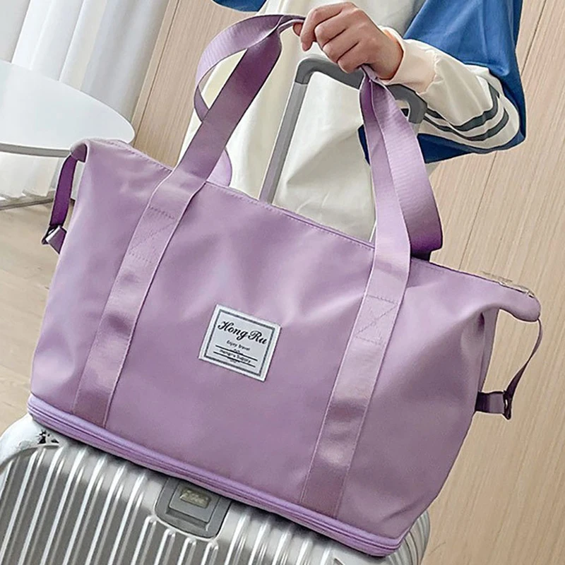 

New Leisure Storage Bag Fold Clothes Storage Travel Bag Dry Wet Separation Oxford Cloth Luggage Bags for Woman Large Capacity