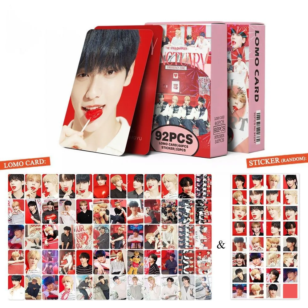 92Pcs/Set KPOP Idols SANCTUARY Photocards SOOBIN BEOMGYU TAEHYUN YEONJUN Double Sides LOMO Cards Boxed Postcard Fans Collection