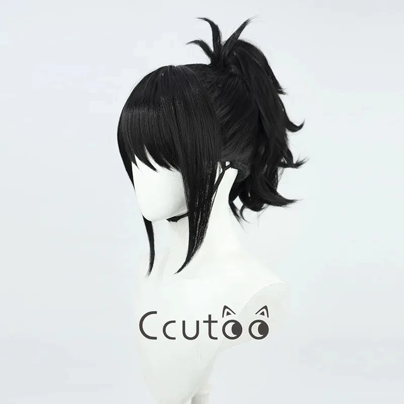 

Парик Zizi 2025 Tendo Michiko, черные короткие синтетические волосы, вьющийся хвост, аниме-парики, косплей